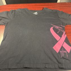 XL Black With Pink Ribbon Breast Cancer Awareness Guy Harvey Shirt