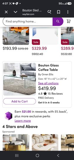 TEMPERED GLASS COFFE TABLE