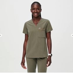 Figs Heather Olive Scrubs Set