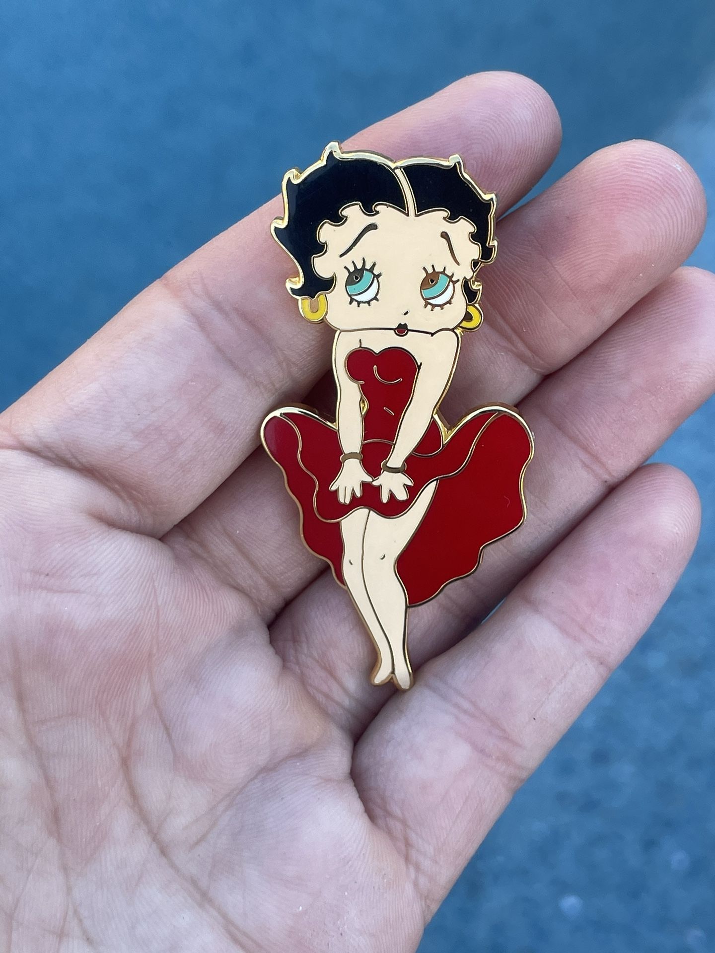 Betty Boop Pin Brooch - Signed Hearst Collectible - Vintage 2001 - Marilyn Monroe Cartoon Depiction