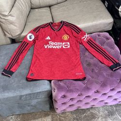 Adidas Manchester United Authentic Home Long Sleeve Jersey 