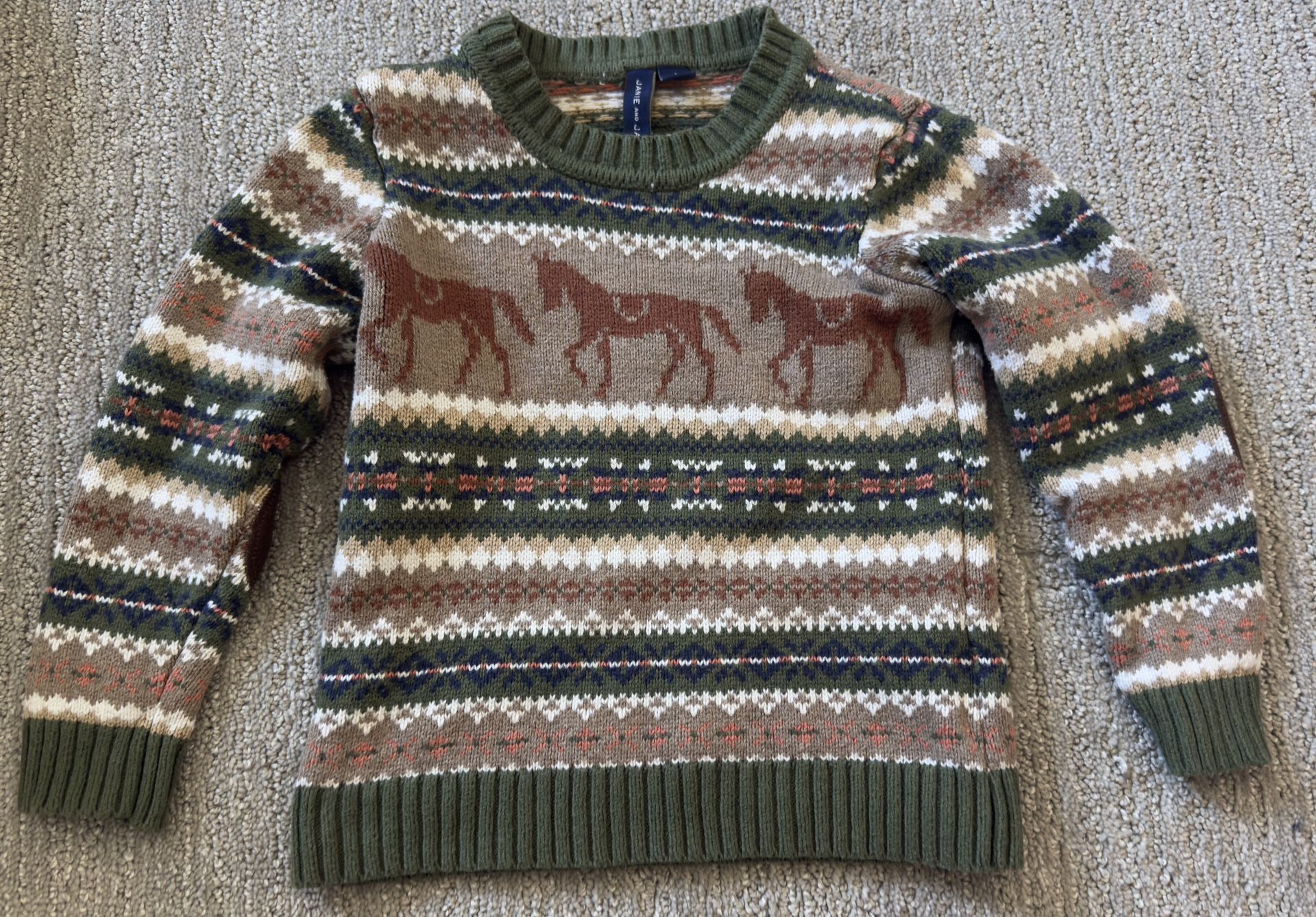 Janie and Jack Horse Fair Isle Sweater – Size T3
