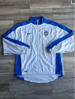 Nike Brazil 1998 Reissue Dri-FIT Track Jacket White Blue Men’s Medium Full Zip
