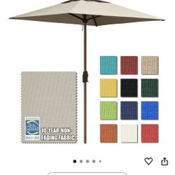 NEW Beige/Tan Color 10-Year-Non-Fading 6x6Ft Square Market Umbrella Patio Outdoor Table Umbrella with Ventilation, Beige