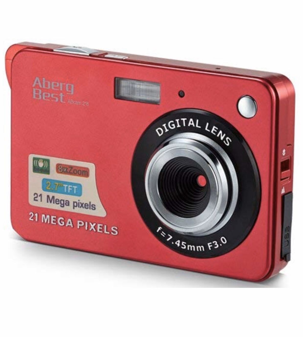 21 Mega Pixels 2.7" LCD Rechargeable HD Digital Camera Video Camera Digital Students Cameras,Indoor Outdoor for Adult/Seniors/Kid (Red)