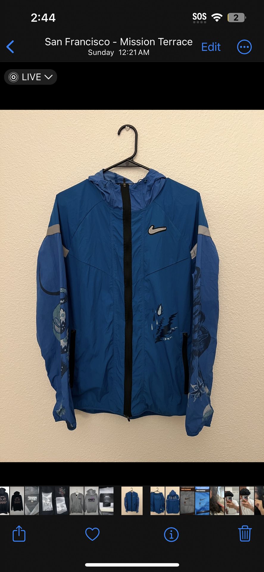 Blue Vintage Nike Raincoat 