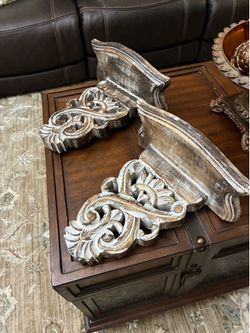 Pair of Distressed Wood Wall Corbels 12"x 12"x 6"