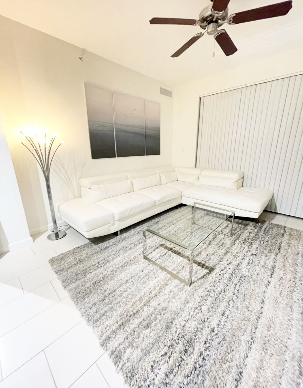 White Leather Sectional Sofa Couch