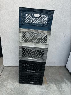 5 used plastic milk crates $7 each