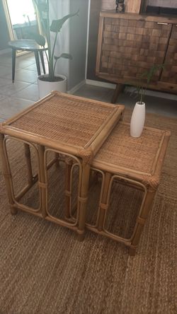 Rattan / Bamboo nesting tables
