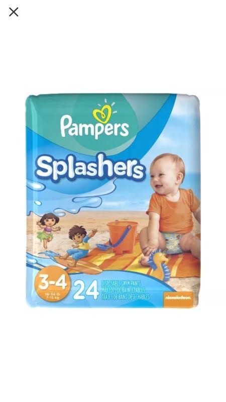 Pampers Splashers Diapers - Size 3-4 - 3pkt. (24 X3=72ct)