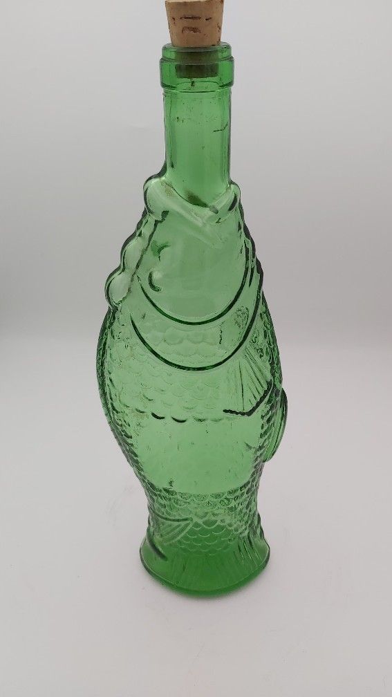Vintage Glass Fish Bottle (Italy)