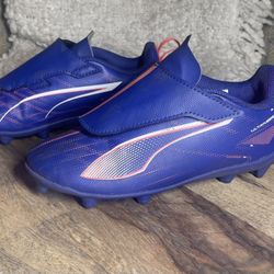 PUMA Ultra 5 Play V FG AG Junior Purple Soccer Cleats Hook Loop Size 12
