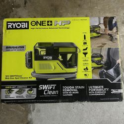 New Ryobi ONE+ HP 18V Cordless SWIFTClean Mid Size Spot and Carpet Cleaner Kit with 4.0 Ah Battery and Charger
