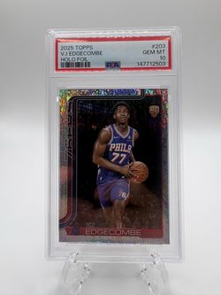 2025-26 Topps - VJ Edgecombe #203 Holofoil 💥PSA 10💥 (RC)