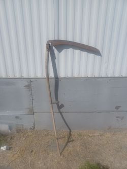 Antique Scythe with Wooden Snath