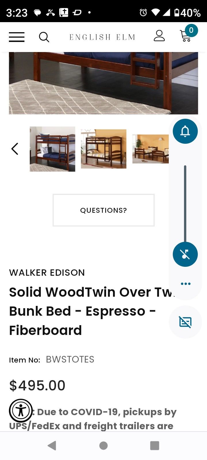 Solid Wood Bunk Bed Frame 