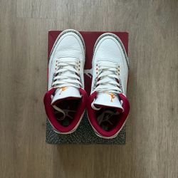 Air Jordan 3 Retro White Cardinal Red US 9.5