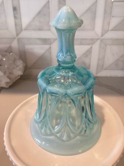 FENTON BLUE OPALESCENT “Whitton” BELL 6.5”perfect condition!