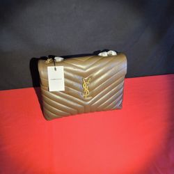 Saint Laurent Lulu Medium Shoulder Bag Brown