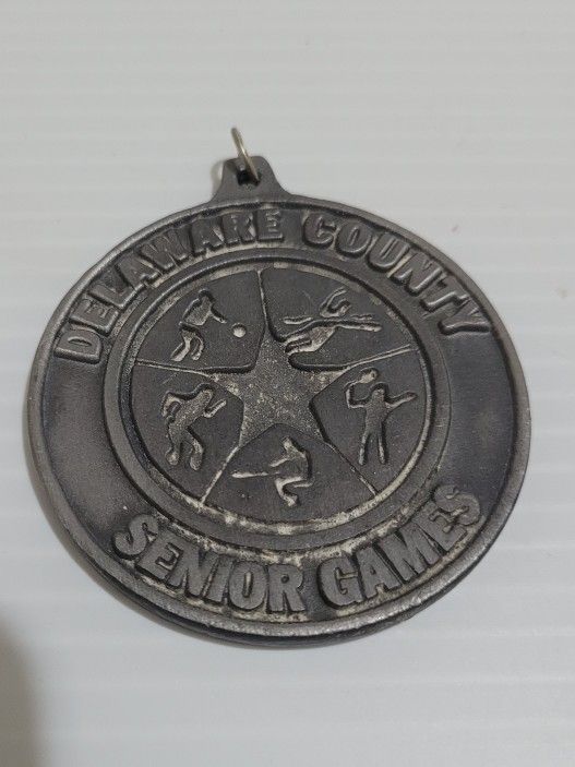 State Senior Games Delaware County Grey Medal Metal 2".