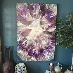 Crystallized amethyst Abstract Camvas  Art 60x40”
