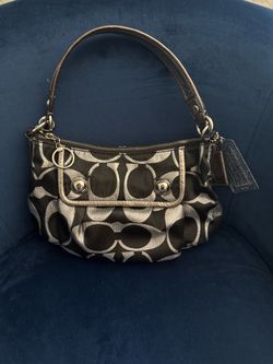 Coach Poppy Signature Lurex "Groovy" Bag 14438 Black shiny Silver