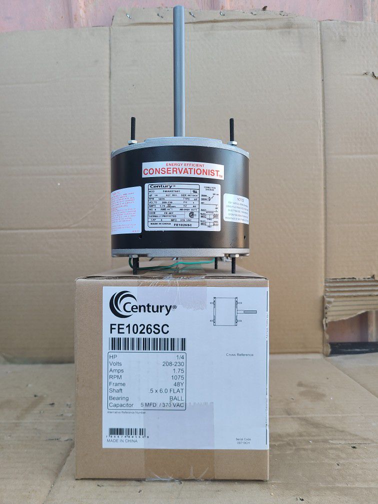 1/4 HP 208-230V 1075RPM AC UNIT CONDENSER MOTOR. I HAVE ANY SIZE ON CAPACITORS CONDENSER AND BLOWER MOTORS
