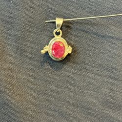 Sterling Silver Ruby Poison Pendant New