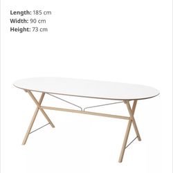 White IKEA Dining Table 4-6