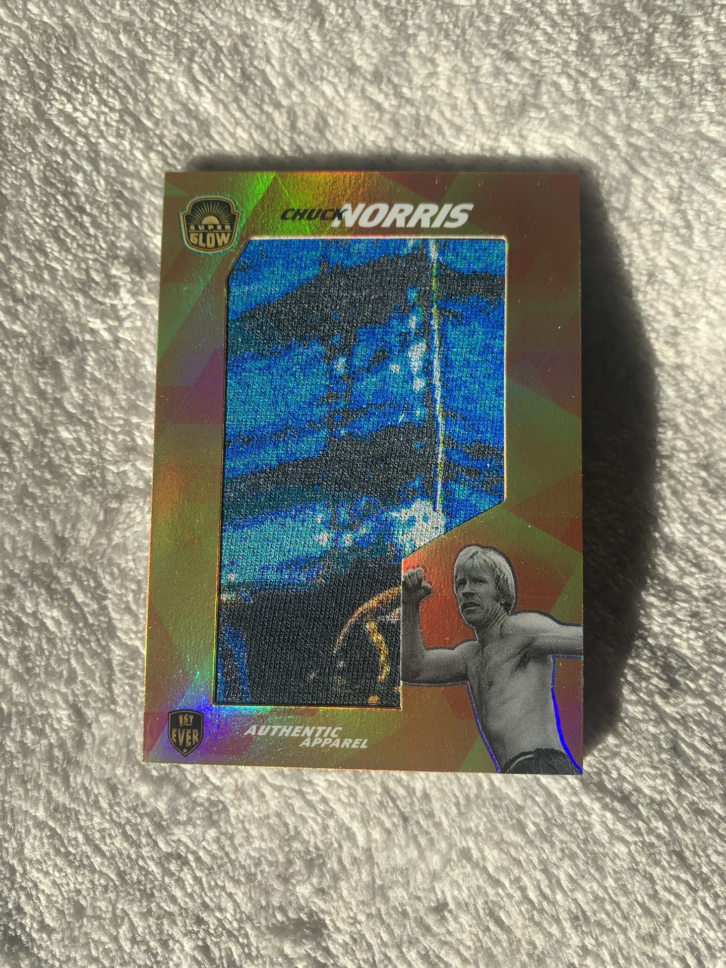 Chuck Norris 2021 Super Glow Sports Edition Jumbo Apparel Relic Card