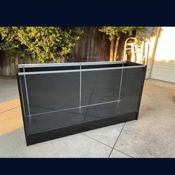 Black Glass Display Case Cabinet