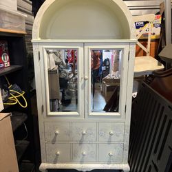 Vintage Hand-Painted Curio Cabinet / Hutch 