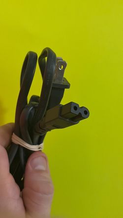 PS1 PS2 Console Power Cable Gray Polarized 2 Prong AC Cord IEC C7 Square PlayStation 1 2 Replacement Power Cable Gaming System Game Console Grey