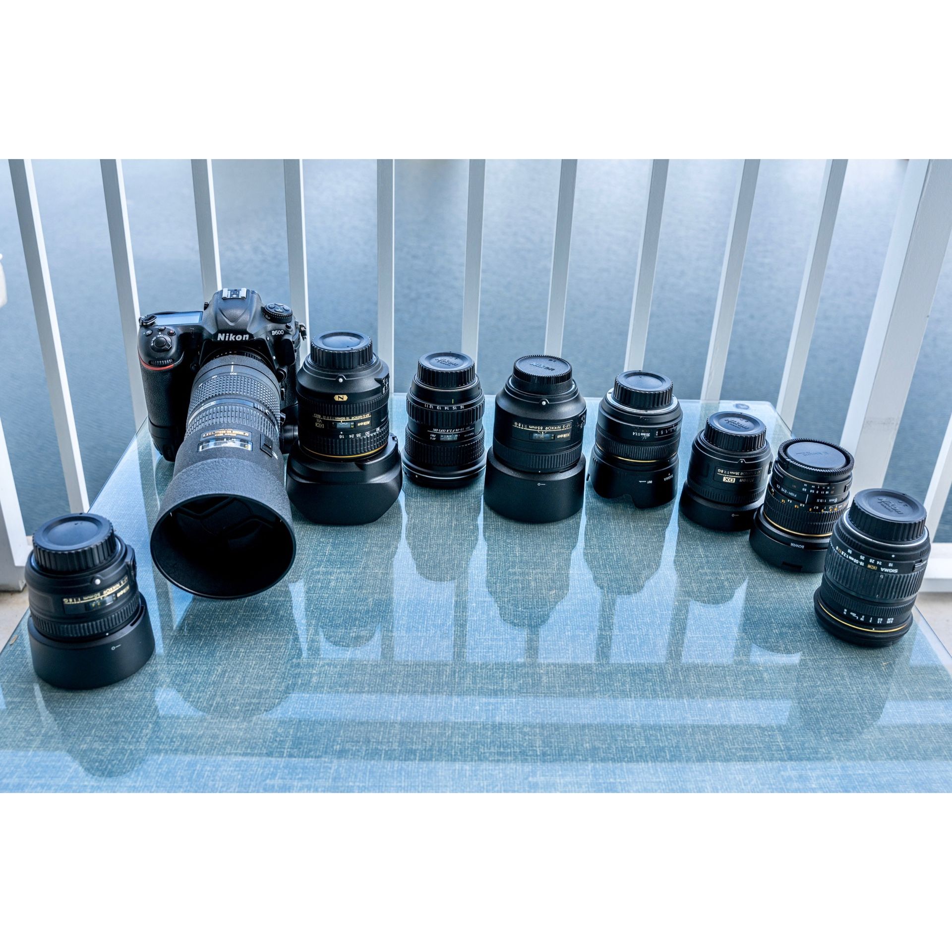 Nikon D500 DSLR Camera+ 9 LENS + Grip + Batteries Lot Free for Sale in ...