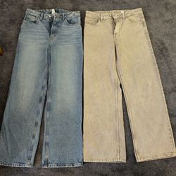 H&M Women’s Ultra High-Waist Wide-Leg Jeans - NEW!!