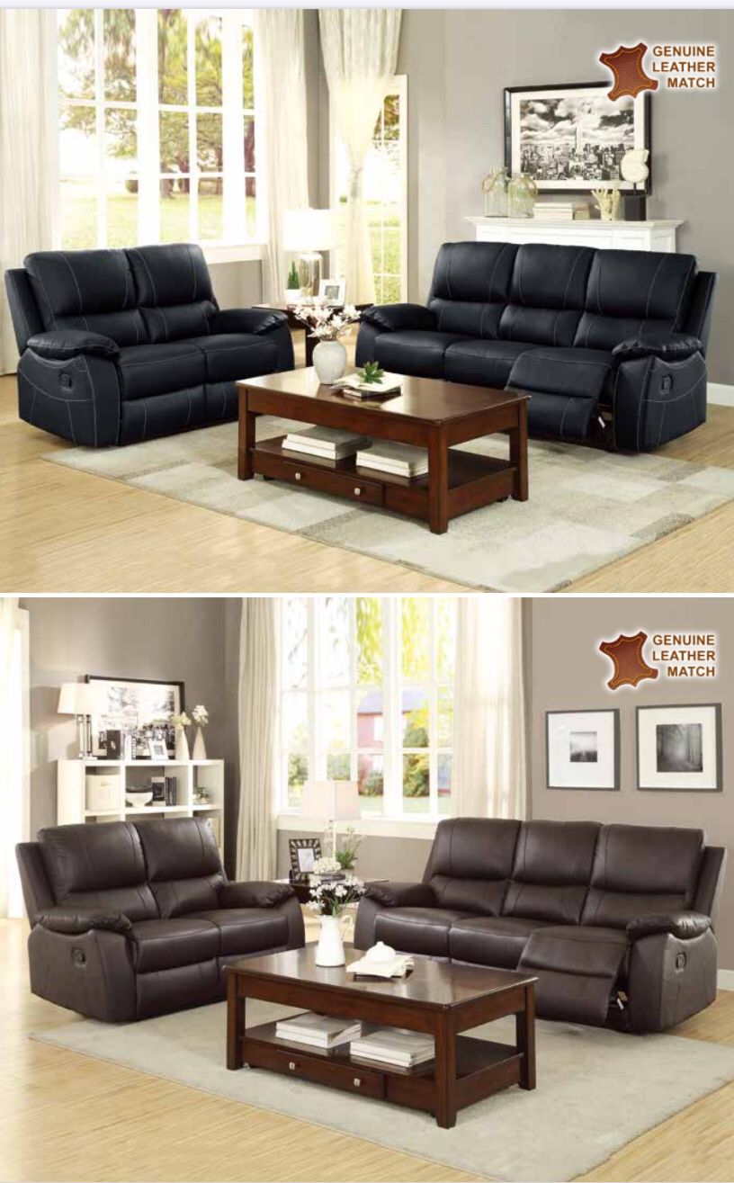 TOP GRAIN LEATHER WITH RECLINING SOFA AND LOVE SEAT WITH RECLINERS ON SALE $1859