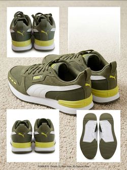 PUMA R78 Women’s Sneakers – Olive Green / Lime – Size 6.5