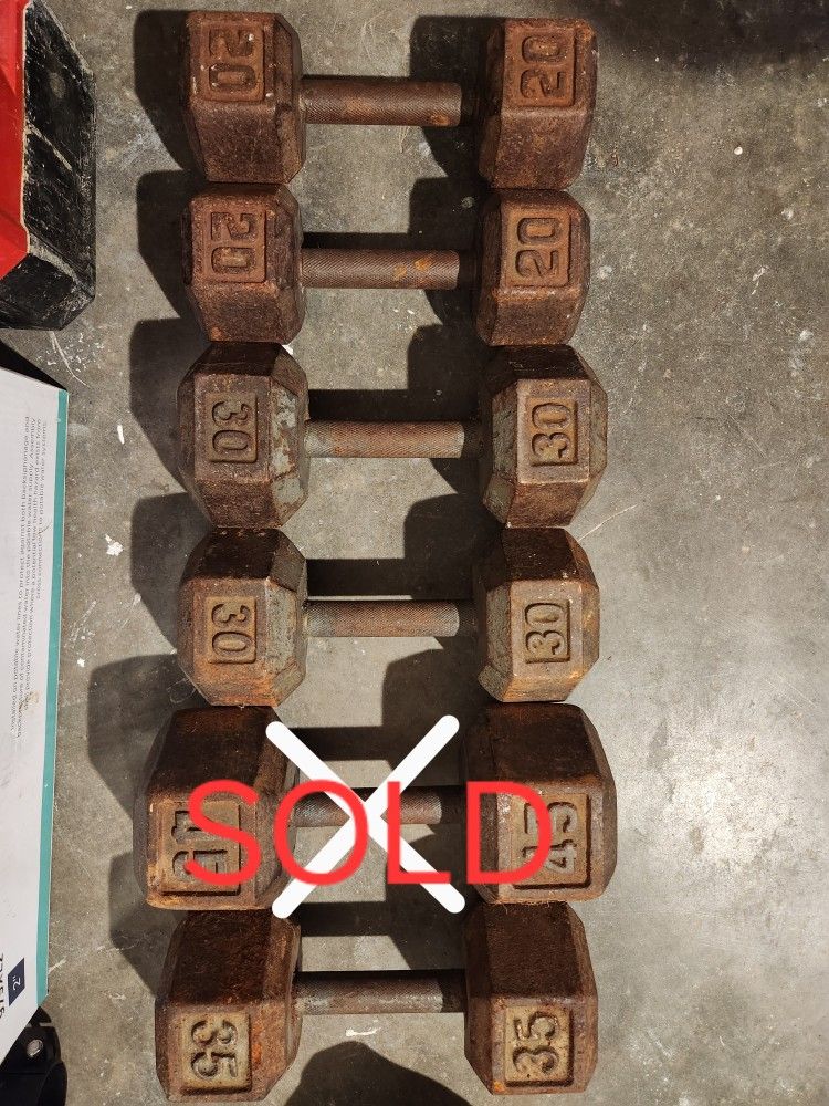 Dumbbells Two 20s Two 30s One 35