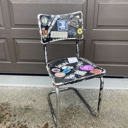 Vintage Metal Chair w/ Stickers