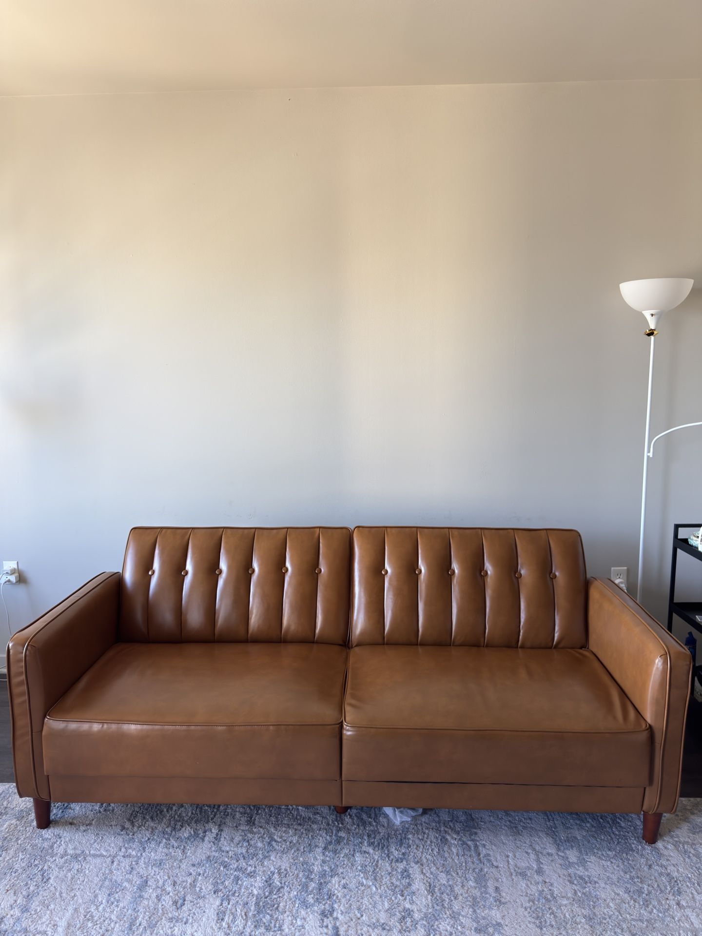 Faux Leather Convertible Sofa