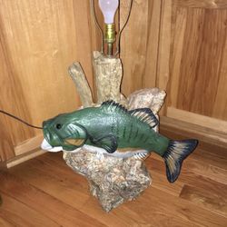 Vintage Large Mouth Bass Lamp