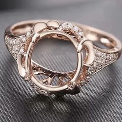 10K Rose Gold & Diamonds Semi Mounted Engagement Wedding Ring Plus 2 Gifts!!!