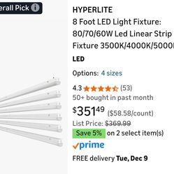 HYPERLITE LED Linear 8ft Strip Fixtures