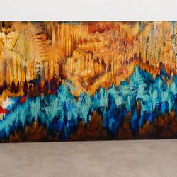 Large Custom Abstract Textured Canvas Painting – Statement Wall Art
