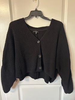 Knitted Black Cardigan (Women’s Large)