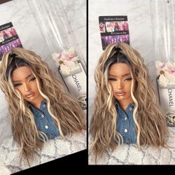 Human Hair Blended Lace Front Wig 