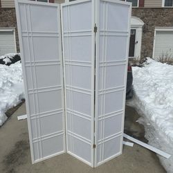 White 3 panel room divider