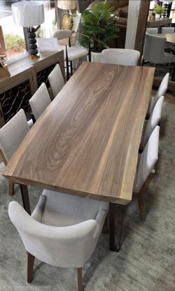 New Unique Live Edge Solid Parota Wood Dining Table