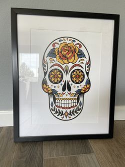 Framed Sugar skull Print